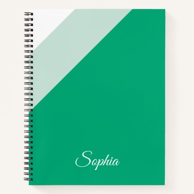 Personalized Green Spiral Notebook for kids (Front)