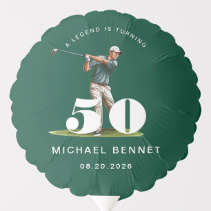 Personalized Green Sports Golf 50th Birthday Balloon