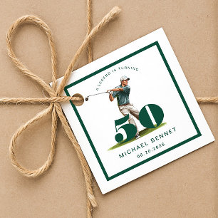Personalized Green Sports Golf 50th Birthday Favor Tags