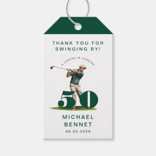 Personalized Green Sports Golf 50th Birthday Gift Tags