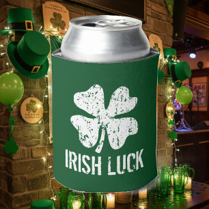 Personalized green St Patricks Day can cooler