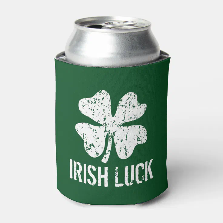 Personalized green St Patricks Day can cooler (Can Front)