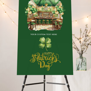 Personalized Green St. Patrick's Day Pub Party  Foam Board