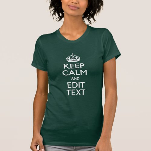Personalized Green Stripes Keep Calm Your Text T_Shirt