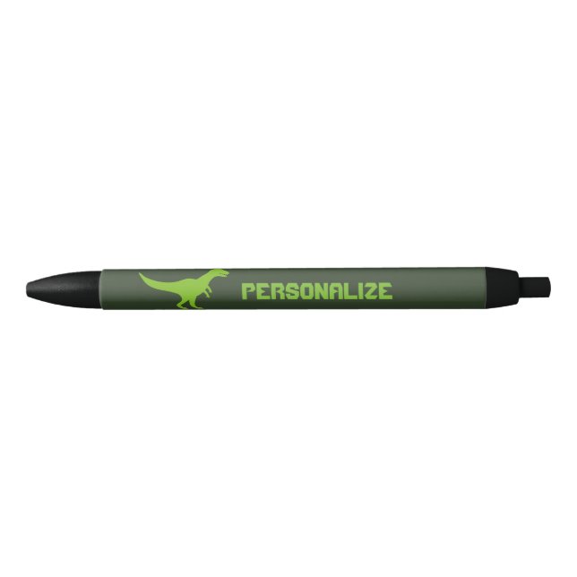 Personalized green  t-rex tyrannosaur rex dinosaur pen (Front)