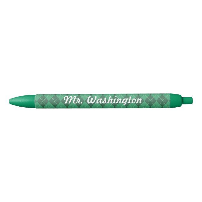 Personalized Green Teacher's Office Pen Gift (Front)