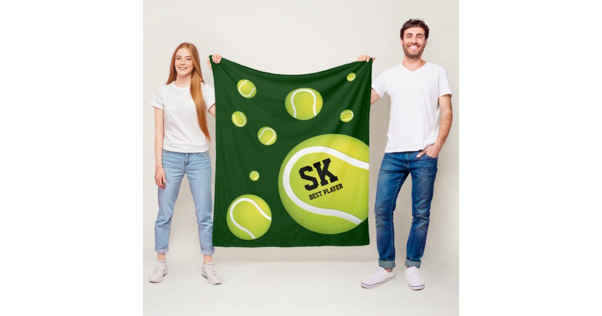 Personalized Green Tennis Balls Fleece Blanket Zazzle
