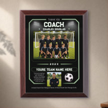 Personalized Green Thank You Coach Soccer