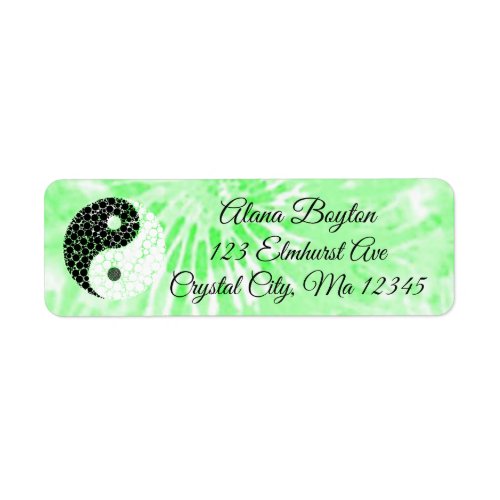 Personalized  Green Tie Dye Return Mailing Label