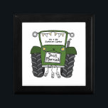 Personalized Green Tractor Country Wedding Gift Box<br><div class="desc">A tractor country farm wedding gift which can be personalized.
If you would like to change the size or font please click on the edit button to customize further.
The bunting in the tractor is in a subtle cream and white.</div>