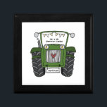Personalized Green Tractor Country Wedding Gift Box<br><div class="desc">A tractor country farm wedding gift which can be personalized.
If you would like to change the size or font please click on the edit button to customize further.
The bunting in the tractor is in a subtle cream and white.</div>