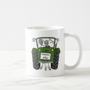 Personalized Green Tractor Country Wedding Gift Coffee Mug