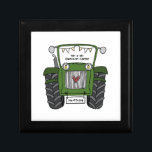 Personalized Green Tractor Country Wedding Gift Gift Box<br><div class="desc">A tractor country farm wedding gift which can be personalized.
If you would like to change the size or font please click on the edit button to customize further.
The bunting in the tractor is in a subtle cream and white.</div>