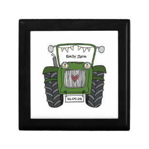 Personalized Green Tractor Farm Wedding Bridesmaid Gift Box