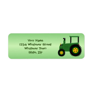 Personalized Green Tractor Label