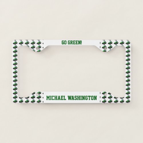 Personalized  Green Tractor License Plate Frame