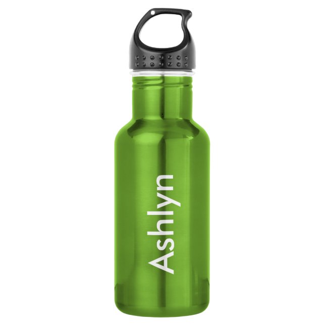 Personalized Green Traveling Stainless Steel Stainless Steel Water Bottle (Front)