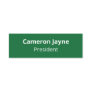 Personalized Green & White Name Tag Text Only