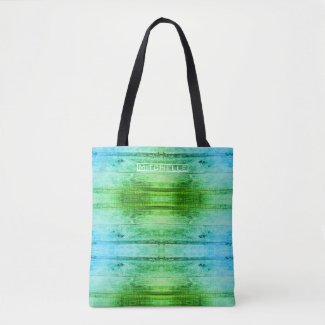 Personalized Green Wood Tote Bag
