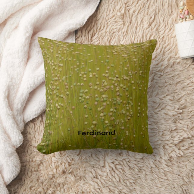 Personalized Green & Yellow Green Garden of lorals Throw Pillow (Blanket)