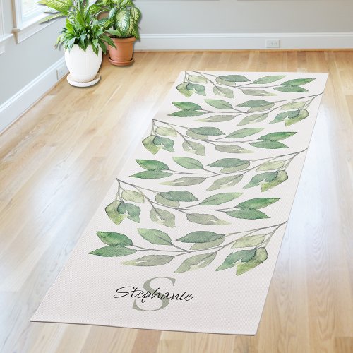 Personalized Green Yoga Mat