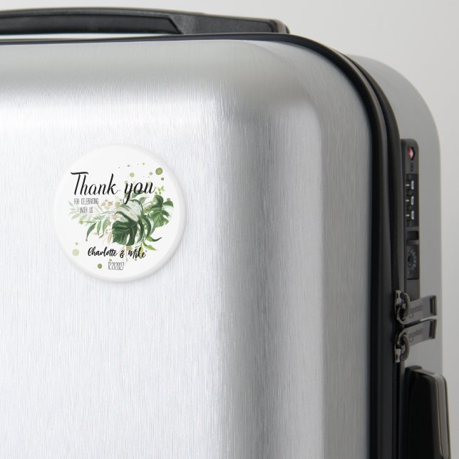 Personalized Greenery Boho Wedding Favor Gifts     Magnet (In Situ (Luggage))