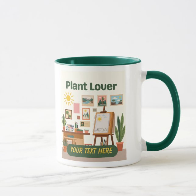 Personalized Greenery & Creative Workspace Design Mug (Right)