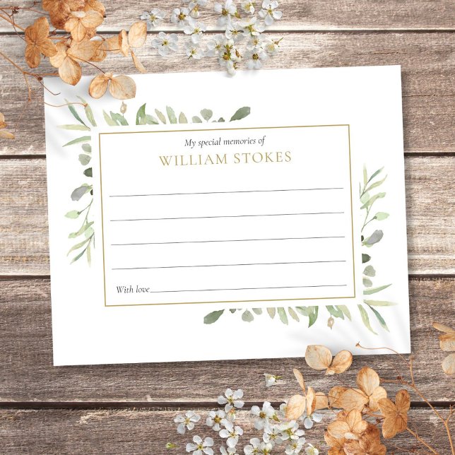 Personalized Greenery Funeral Share A Memory (Personalized Greenery Funeral Share A Memory)