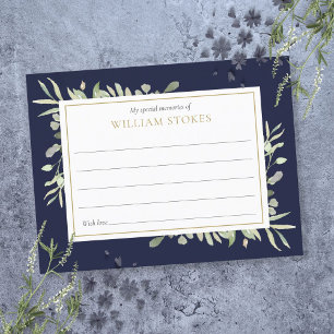 Personalized Greenery Funeral Share A Memory Card