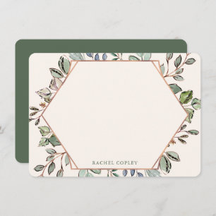 Personalized Greenery Leaves Elegant Stationery Note Card