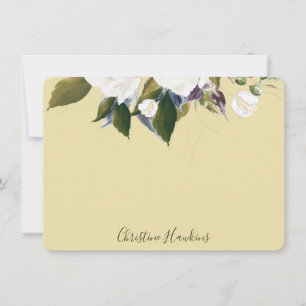 Personalized Greenery Leaves Watercolor Elegant Note Card