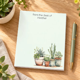 Personalized Greenery Name Notepad