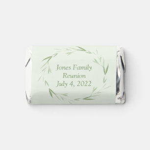 Personalized greenery theme family reunion hershey's miniatures