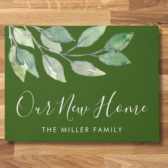 Personalized Greenery Welcome New Home Doormat (Creator Uploaded)
