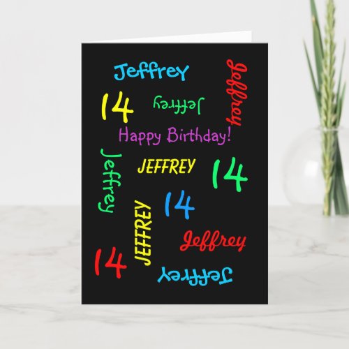 Personalized Greeting Card 14th Birthday Card