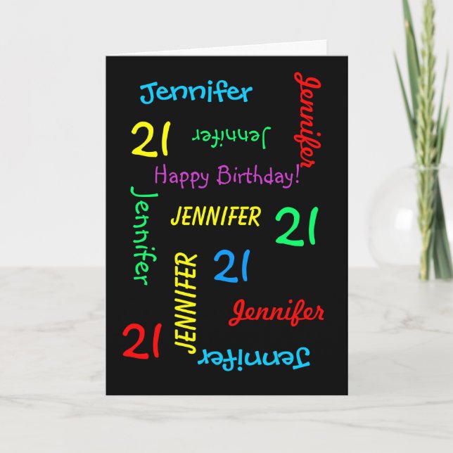Personalized Greeting Card Any Name, Age, Occasion (Front)