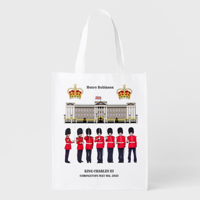 Personalized Grenadier Guards on Parade Grocery Bag (Front)