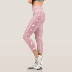 Personalized Grey and White Lace Leggings