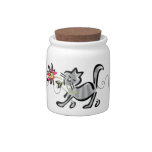 Personalized Grey Cat Treat Jar at Zazzle