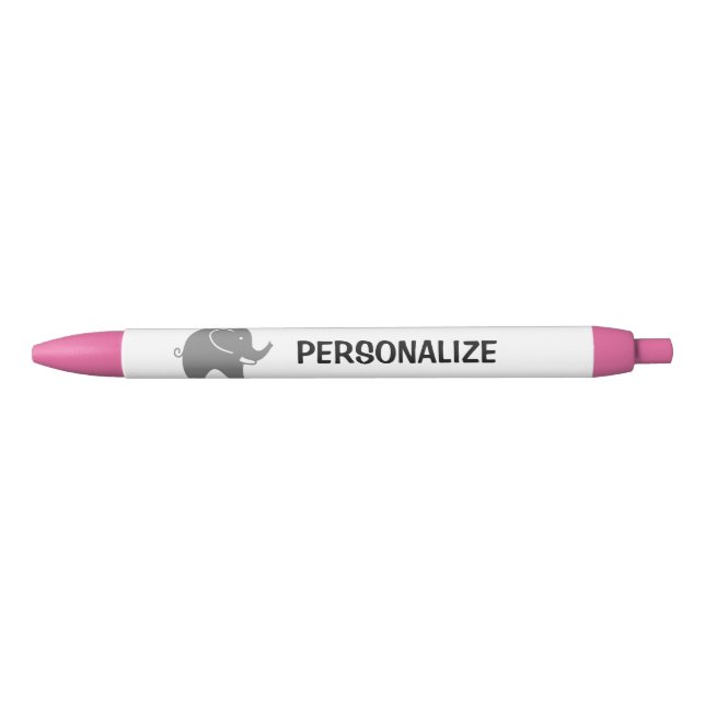 Personalized grey elephant logo writing pens (Front)