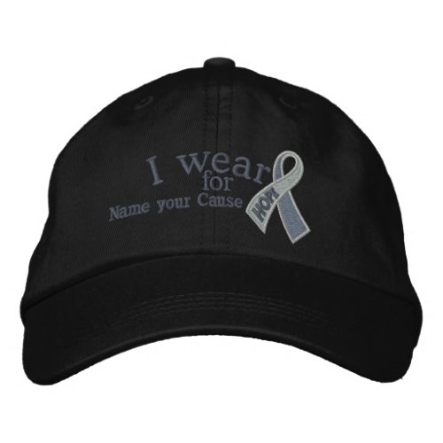 Personalized Grey Hope Ribbon Awareness Your Text Embroidered Baseball Hat