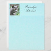 Personalized Grey Kitty Letterhead (Front/Back)