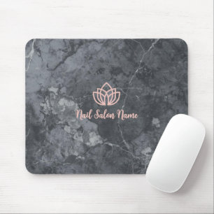 Personalized Grey Marbel Nail Studio Branding Mouse Pad