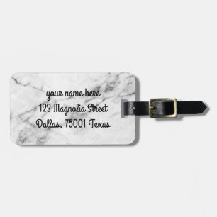 Personalized Grey Marble Luggage Tag