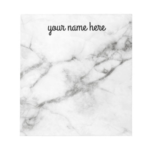 Personalized Grey Marble Notepad (Front)