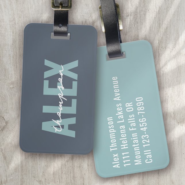 Personalized Grey Monogram  Luggage Tag (Creator Uploaded)