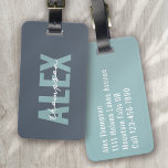Personalized Grey Monogram  Luggage Tag<br><div class="desc">Liven up your luggage with this personalized design that's perfect for travellers</div>