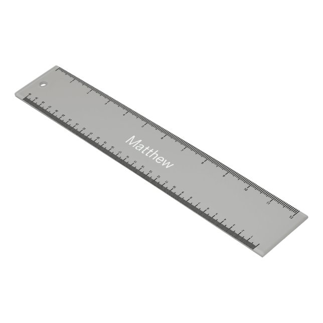 Personalized Grey Ruler (Angled)