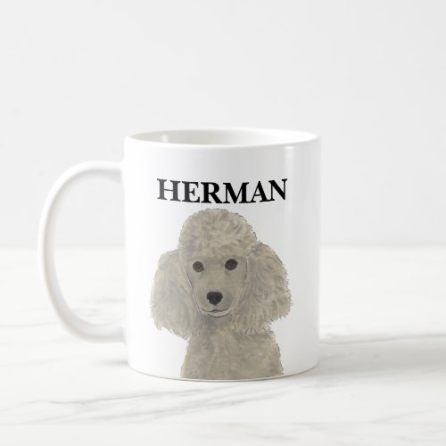 Personalized Grey Silver Poodle Coffee Mug