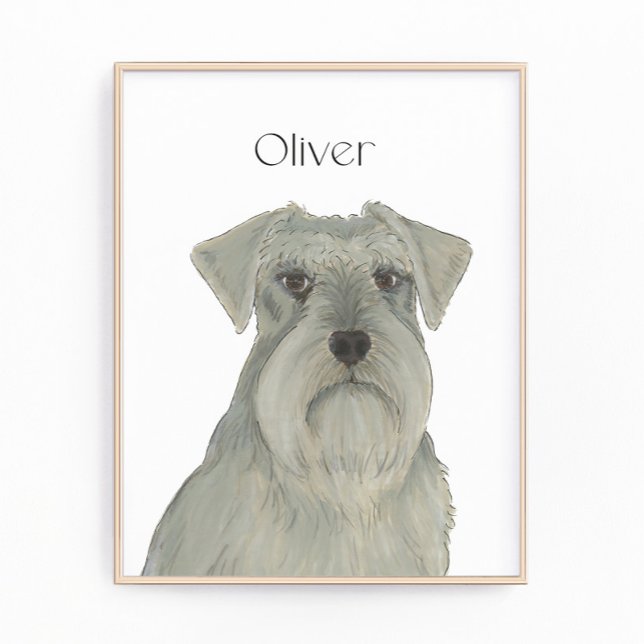 Personalized Grey Silver Schnauzer Art Photo Print (Creator Uploaded)